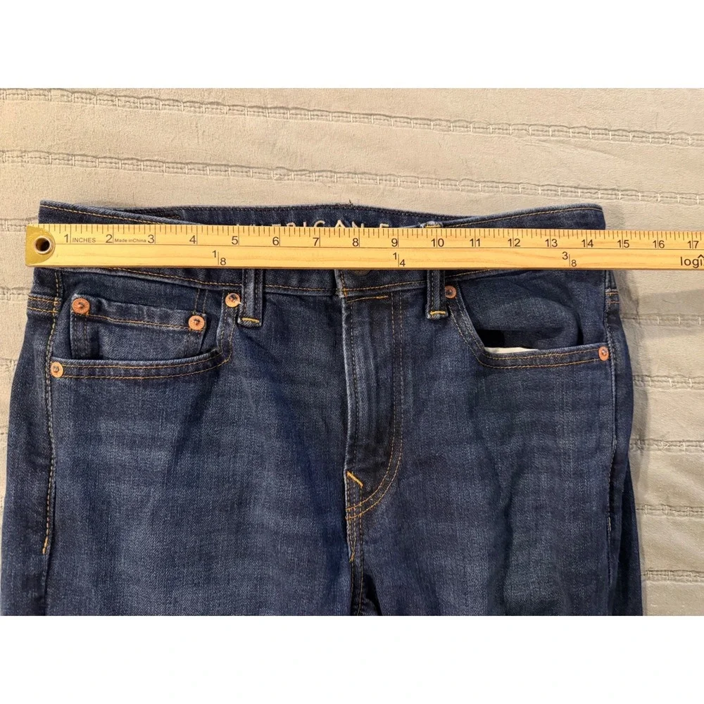 American Eagle AirFlex+ Slim Straight Jeans Mens 29x32 Dark Wash Blue Denim